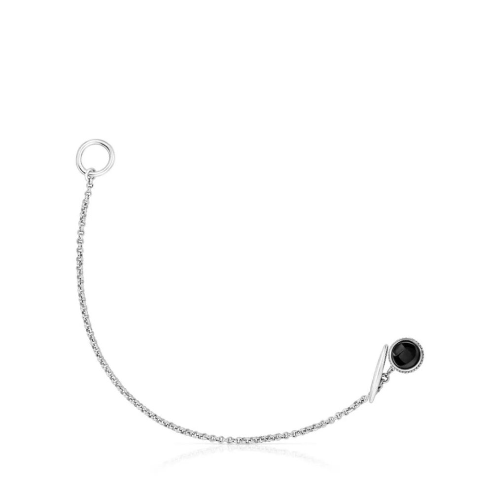 Tous Aged silver and onyx chain Bracelet Man
